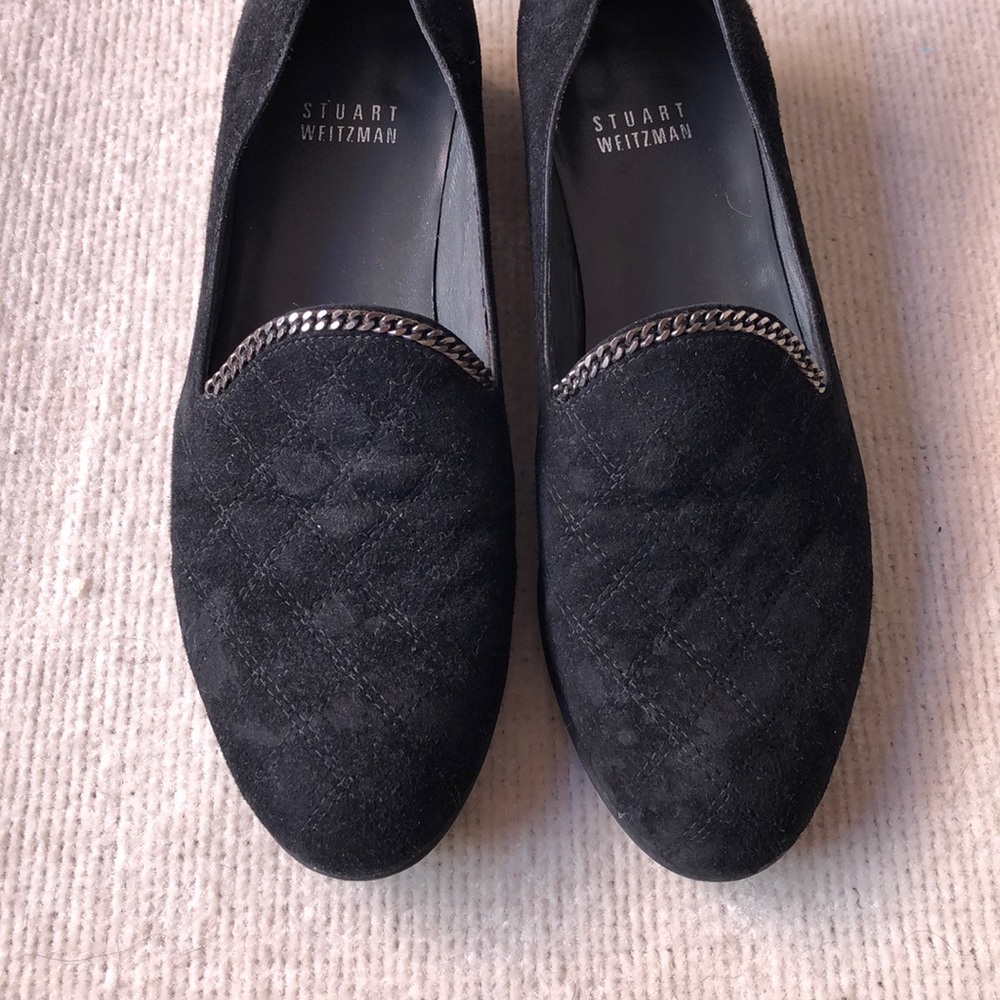 Stuart Weitzman flats with silver chain
